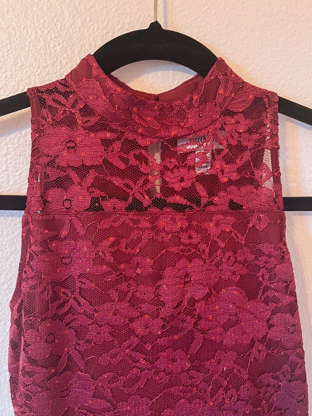 Speechless Kids Girls Size 10 Burgundy Metallic Floral High Low Formal Dress - Picture 6 of 7
